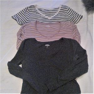 Lot of 3 Maternity T-Shirts Short Long sleeved